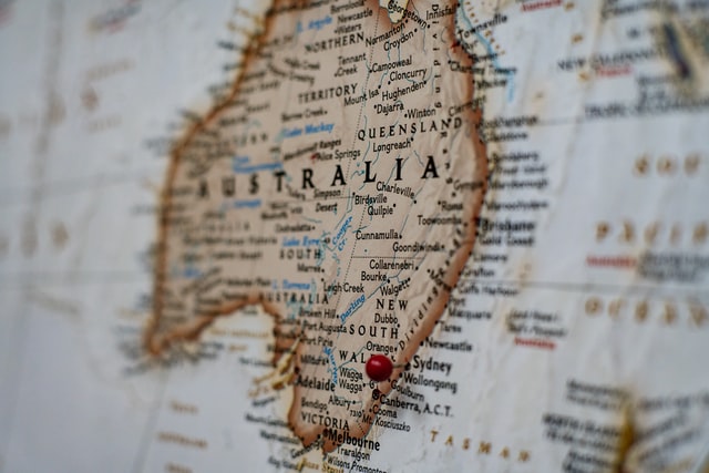 Mapa kartograficzna Australii