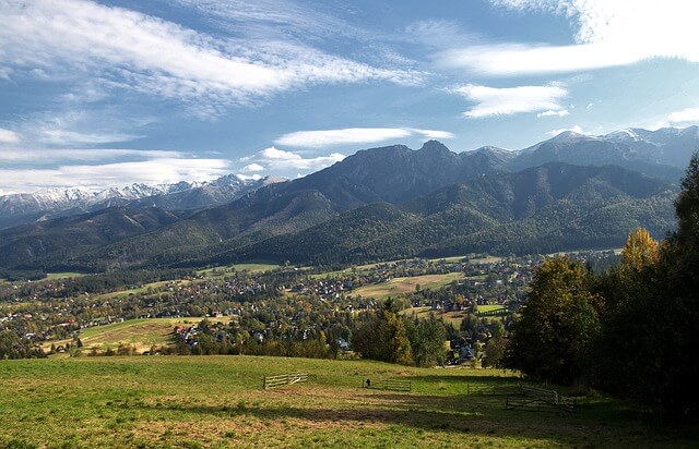 Zakopane widok na Tatry